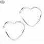 Silver-plated large heart hoop earrings by Suzie Blue Canada, featuring bold heart-shaped design and shiny finish.