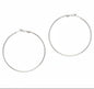 Large silver hoop earrings by Suzie Blue Canada, silver plated, with a smooth, shiny finish and classic circular design.