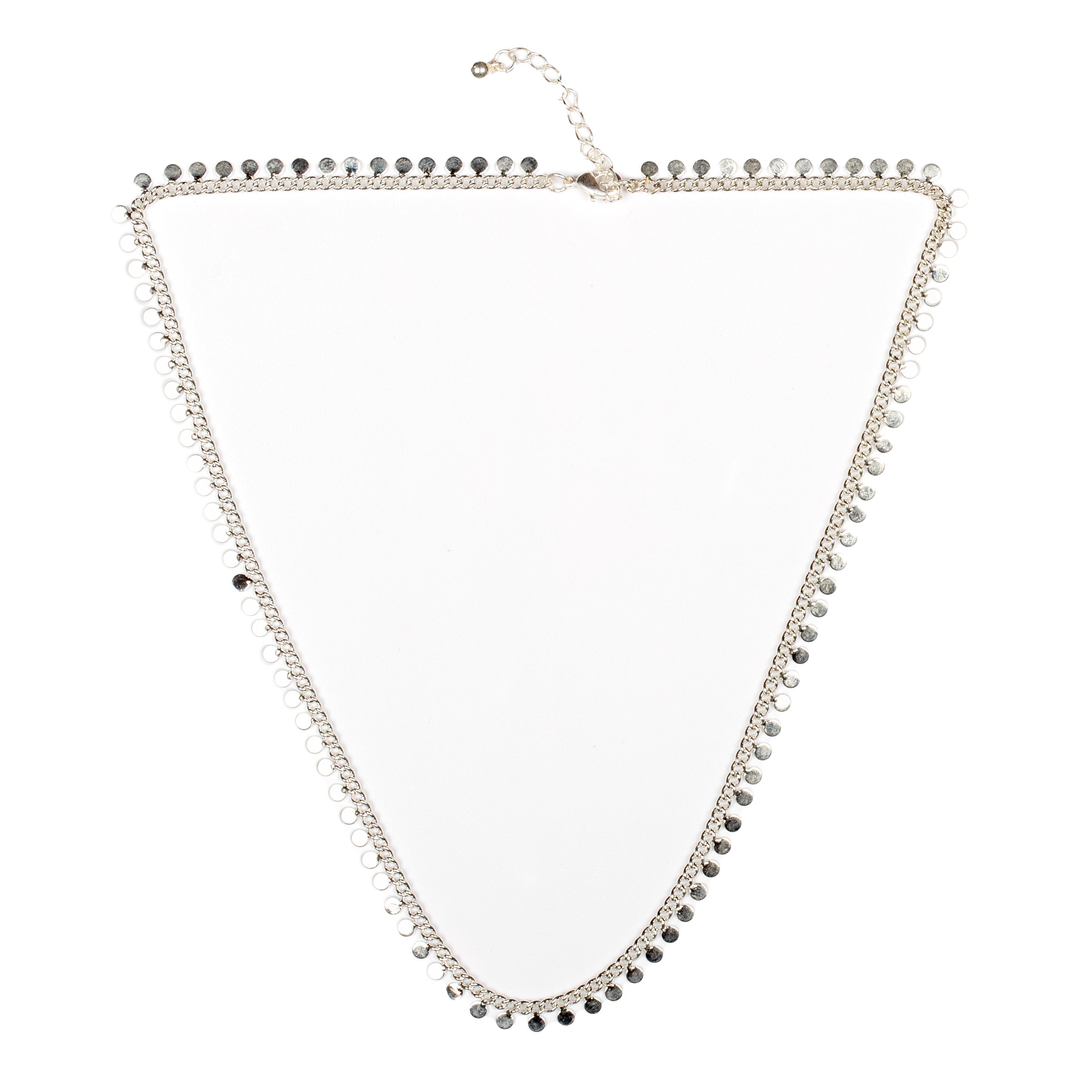 Disc Chain Necklace Silver Plate - Elegant and Versatile Jewelry - Shopthatapp.ca
