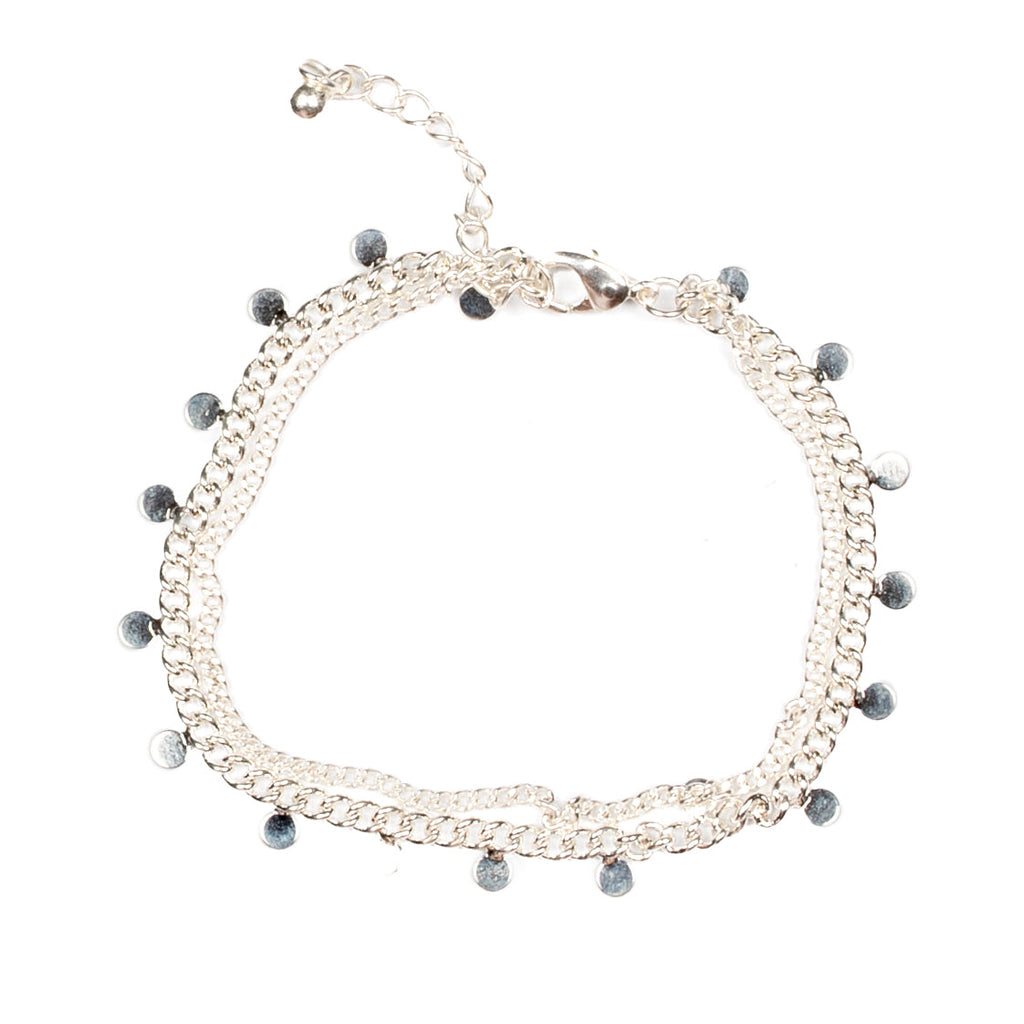 Double Disc Chain Bracelet - Silver Plate - Shopthatapp.ca