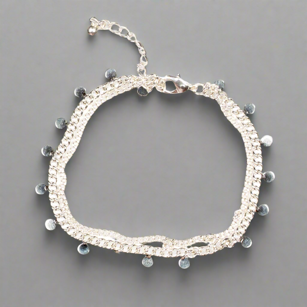 Double Disc Chain Bracelet - Silver Plate - Shopthatapp.ca