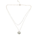 Double Strand Heart Necklace - Silver Plate - Shopthatapp.ca