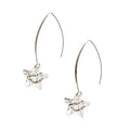 Hammered Star Drop Earrings in Silver Plate - Shopthatapp.ca
