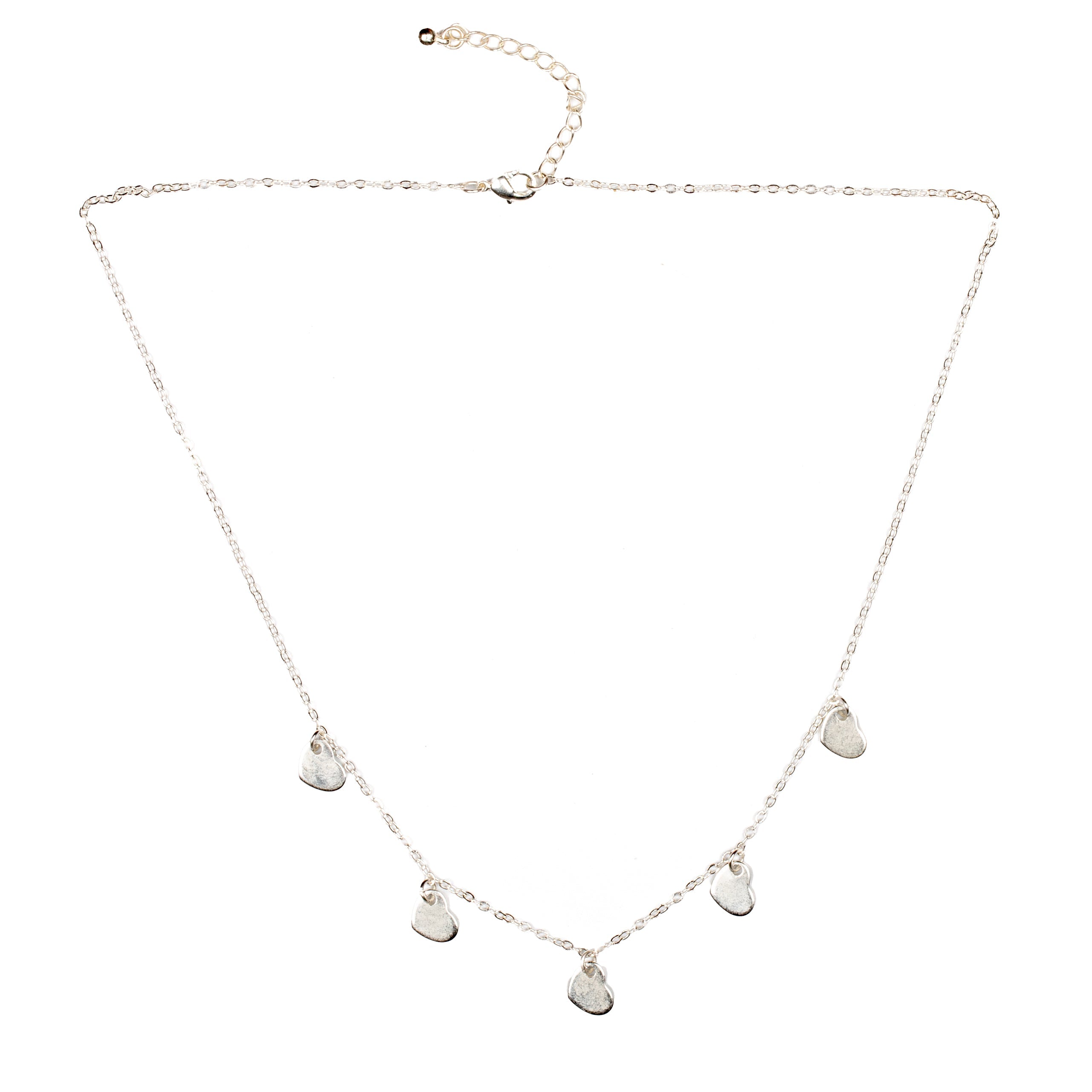 Five Heart Necklace Silver Plate - Elegant Jewelry for Every Occasion - Shopthatapp.ca