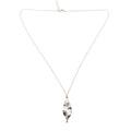 Textured Leaf Pendant Necklace on Chain - Silver Plate - Shopthatapp.ca