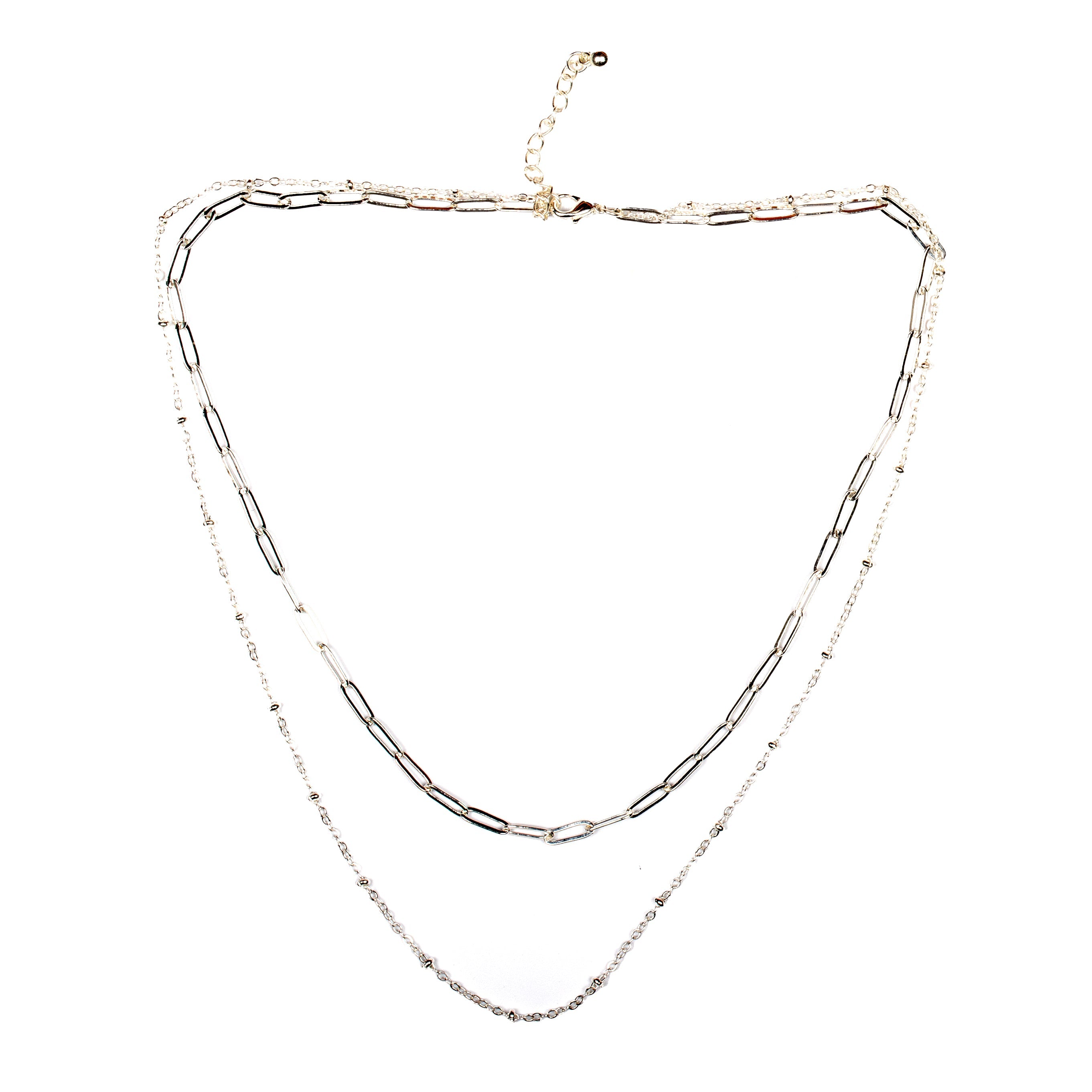 Double Chain Necklace Silver Plate for Ultimate Elegance - Shopthatapp.ca