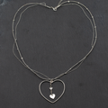 Open Heart Necklace Silver Plate with Heart Drop Charms - Shopthatapp.ca