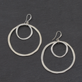 Simple Silver Double Ring Earrings in Silver Plate - Shopthatapp.ca