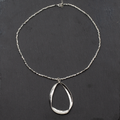 Single Twisted Oval Necklace In Silver Plate - Shopthatapp.ca