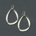 Single Twisted Oval Earrings In Silver Plate - Shopthatapp.ca