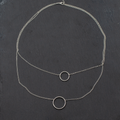 Open Heart E-SP6102 Double Strand Silver Plate Necklace - Elegant Pendant Design - Shopthatapp.ca