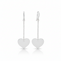 Drop Chain Heart Earrings Silver Plate - Elegant and Chic Accessory - Shopthatapp.ca