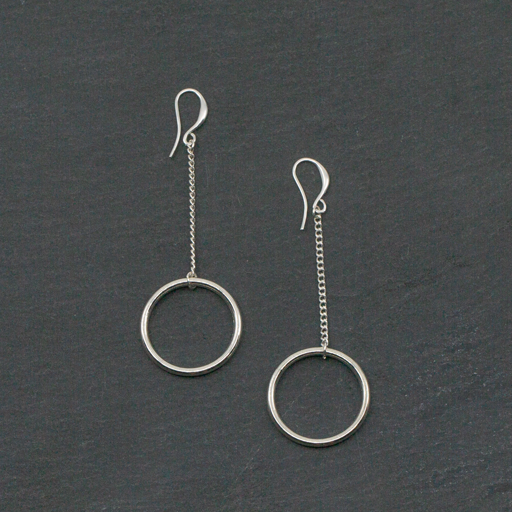 Long Drop Silver Earrings in Silver Plate - Shopthatapp.ca