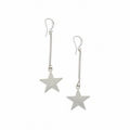 Drop Chain Star Earring In Silver Plate - Shopthatapp.ca