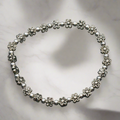 Elasticated Flower Bracelet Silver Plate - Stylish and Comfortable Accessory - Shopthatapp.ca