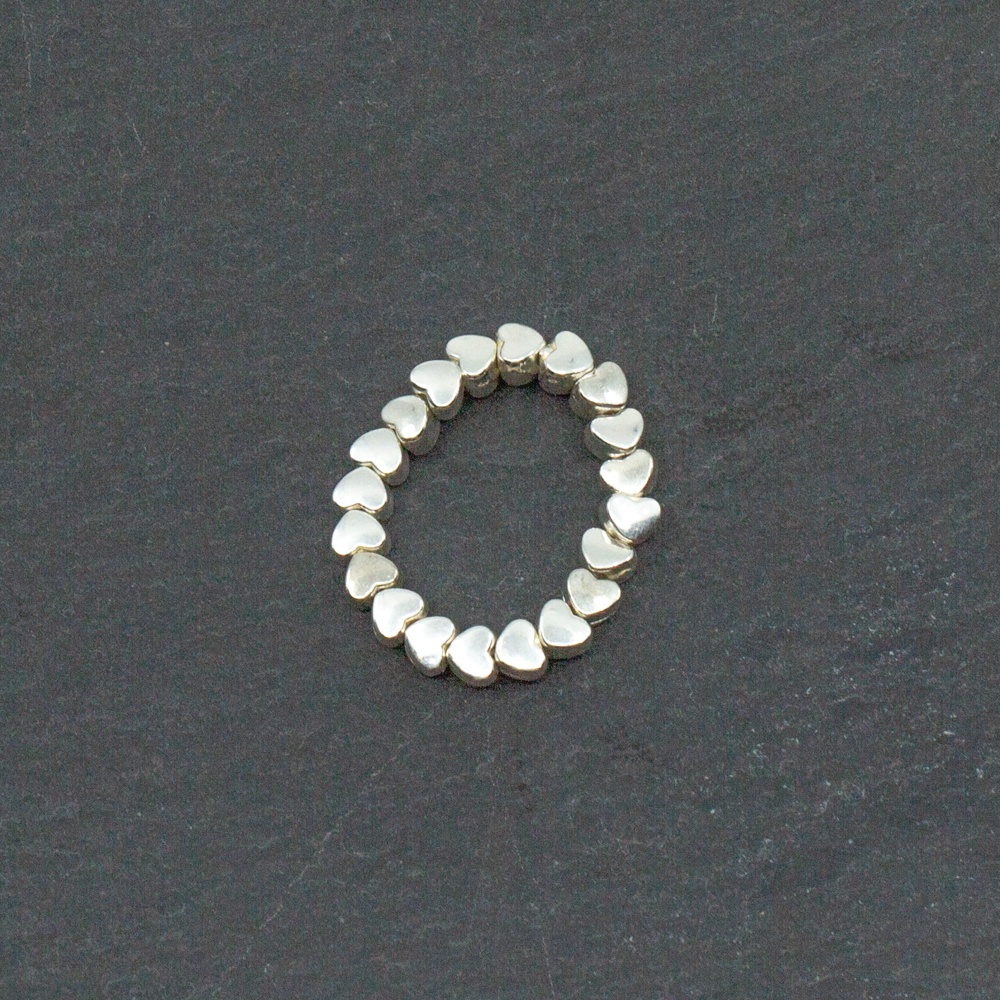 Elasticated Heart Ring Silver Plate - Stylish and Adjustable Jewelry - Shopthatapp.ca