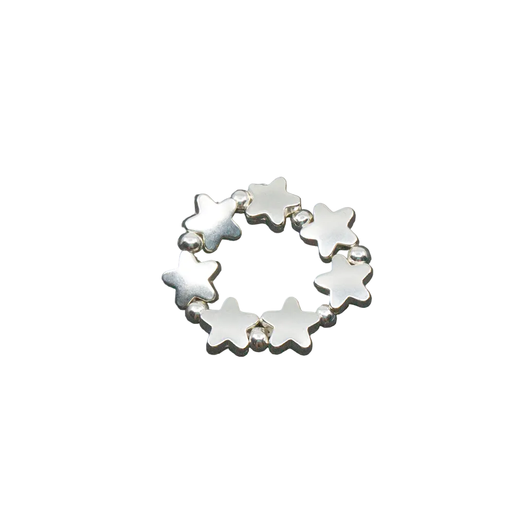 Elasticated Silver Plated Star Ring - Shopthatapp.ca