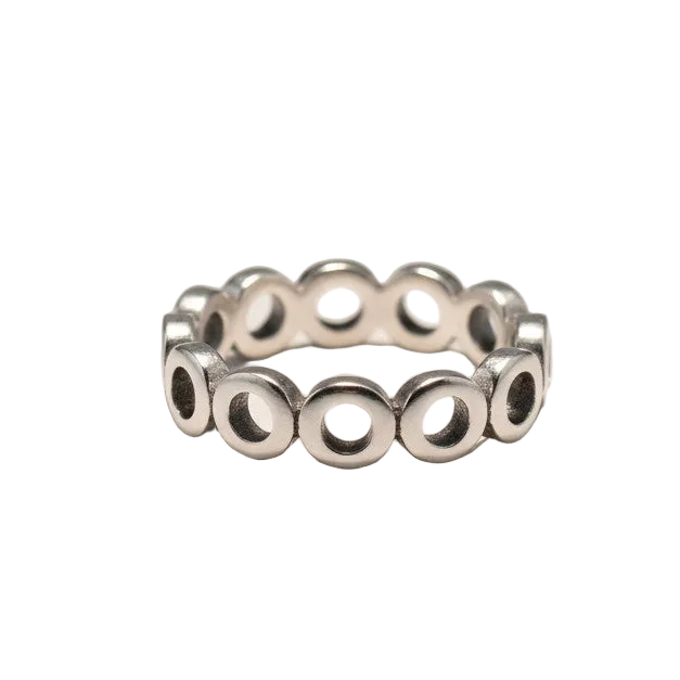 Open Discs Ring in Silver Plate - Elegant Silver Plated Open Discs Ring - Shopthatapp.ca