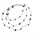 Triple Strand Lava Stone Necklace in Silver Plate - Shopthatapp.ca