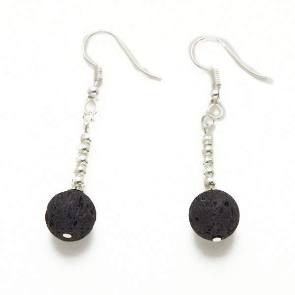 Lava Stone Earrings in Silver Plate - Shopthatapp.ca