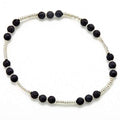 Lava Stone Double Wrap Bracelet with Silver Plate - Shopthatapp.ca