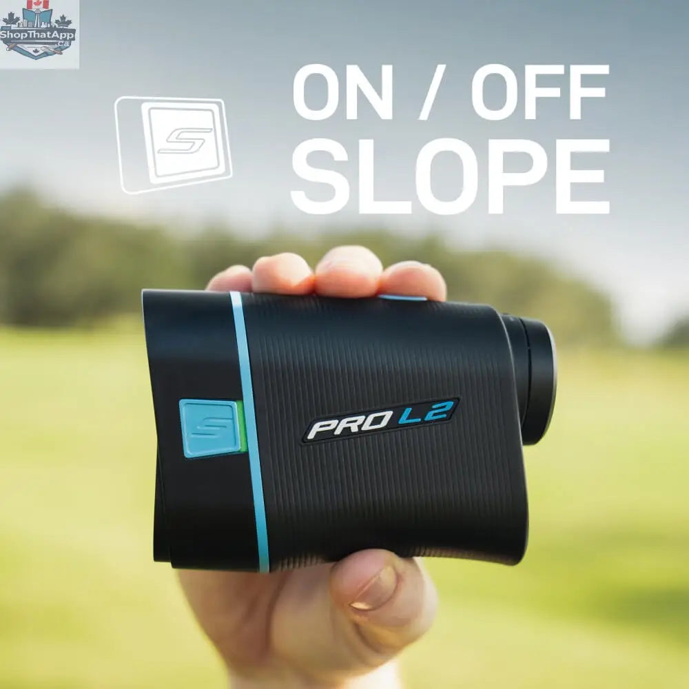 Golfather Ltd. PRO L2 Rangefinder showing digital display and ergonomic design for accurate distance measurement in golf.