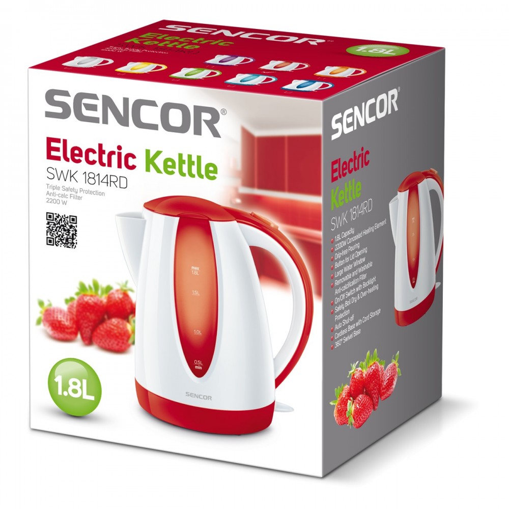 SENCOR 1.8L Cordless Kettle - SWK1814RD - Shopthatapp.ca