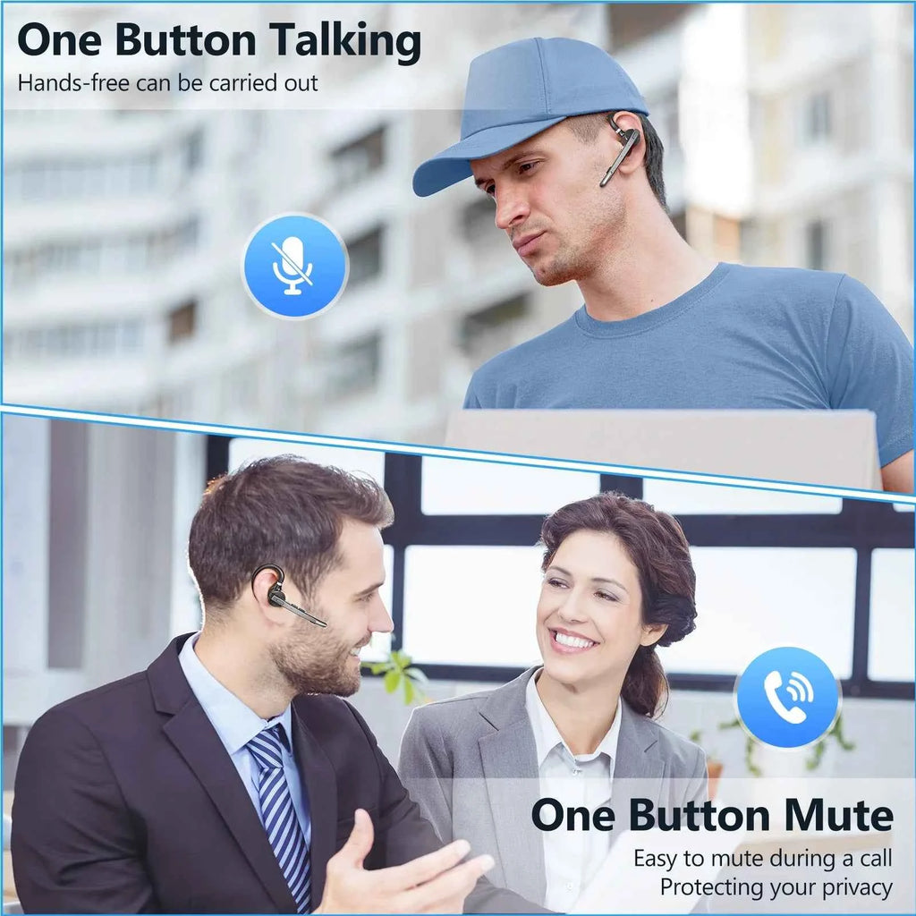 M53 Wireless Bluetooth 5.1 Headset Driving Earpiece Headphone with Dual-Mic CVC8.0 Noise Cancelling