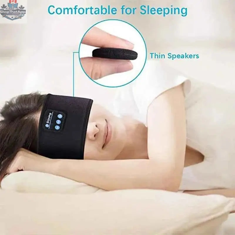 777tech Bluetooth sleep eye mask headphones with soft elastic sports headband and built-in music earphones for comfortable sleep.