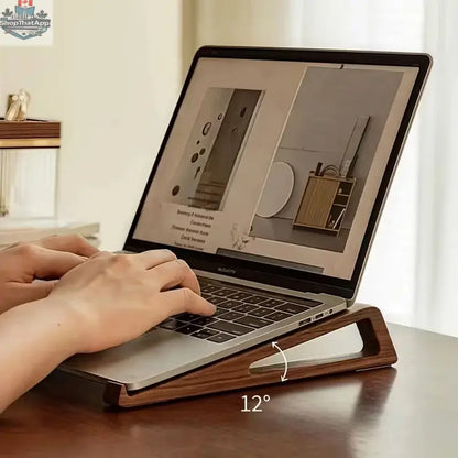 Portable Foldable Wooden Laptop Stand - Ergonomic 12° Adjustable Angle,  Compact Bamboo Desktop Riser for Tablets and Notebooks - Shopthatapp.ca