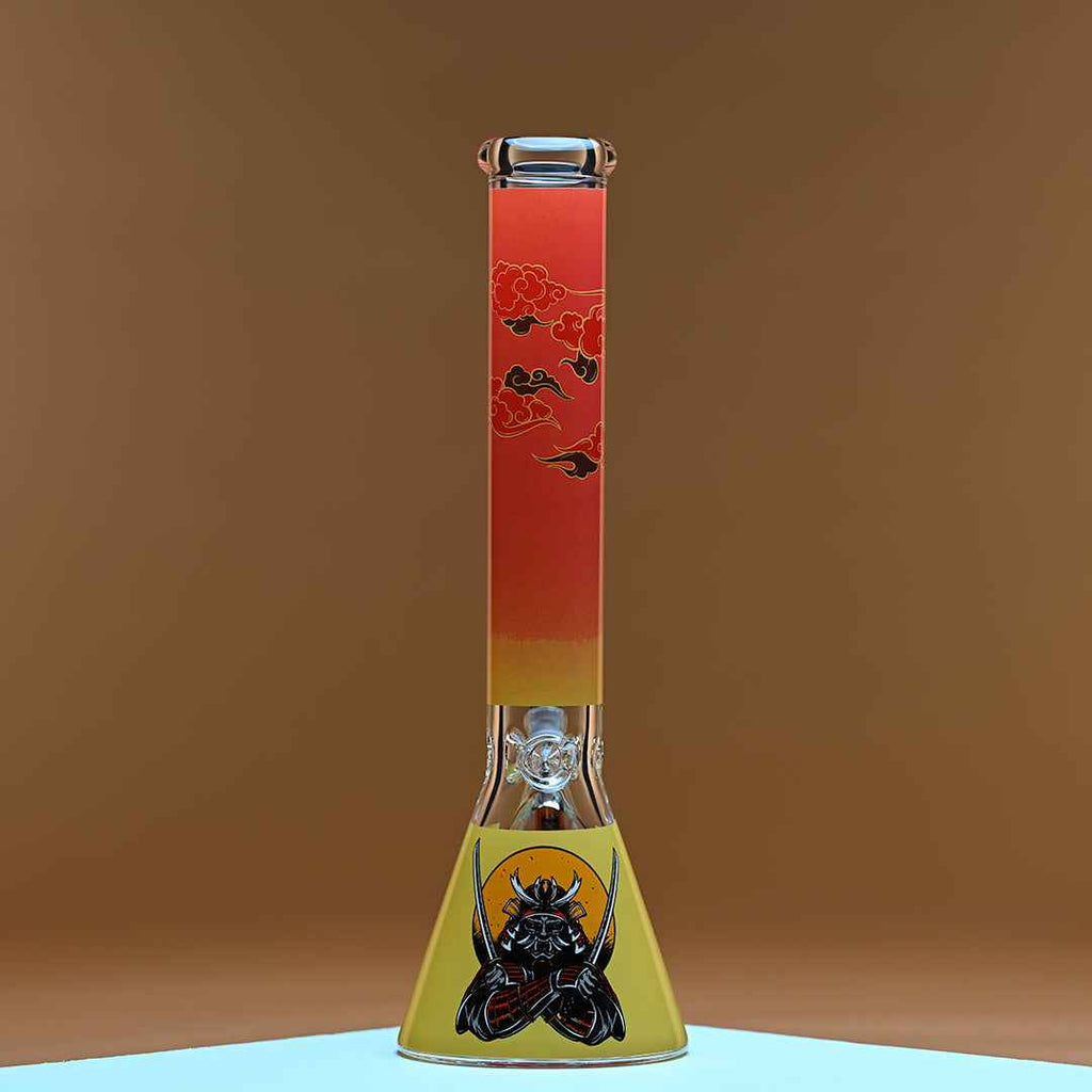 16" Samurai Beaker Bong - 9mm Thick Glass