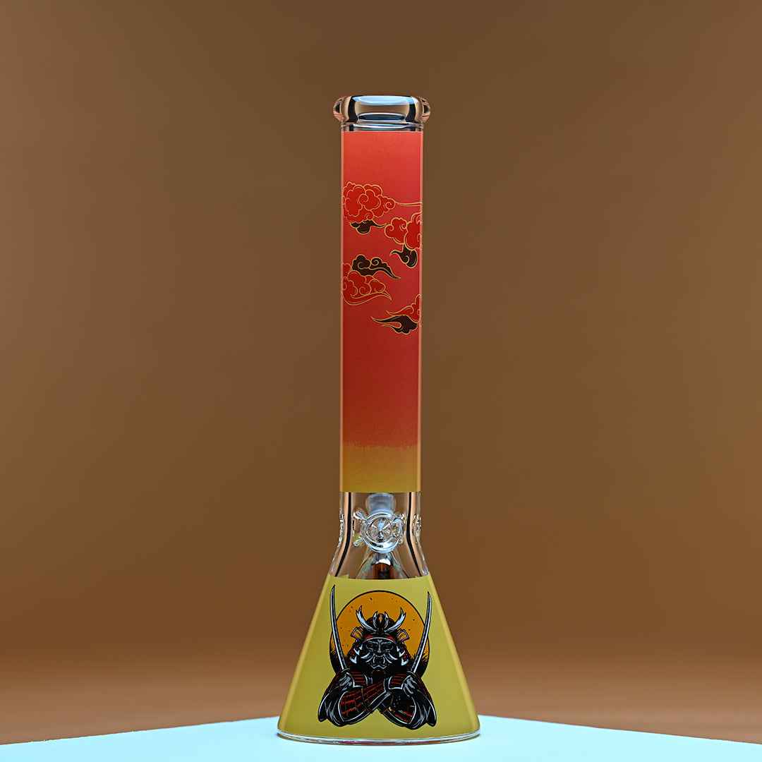 16" Samurai Beaker Bong - 9mm Thick Glass