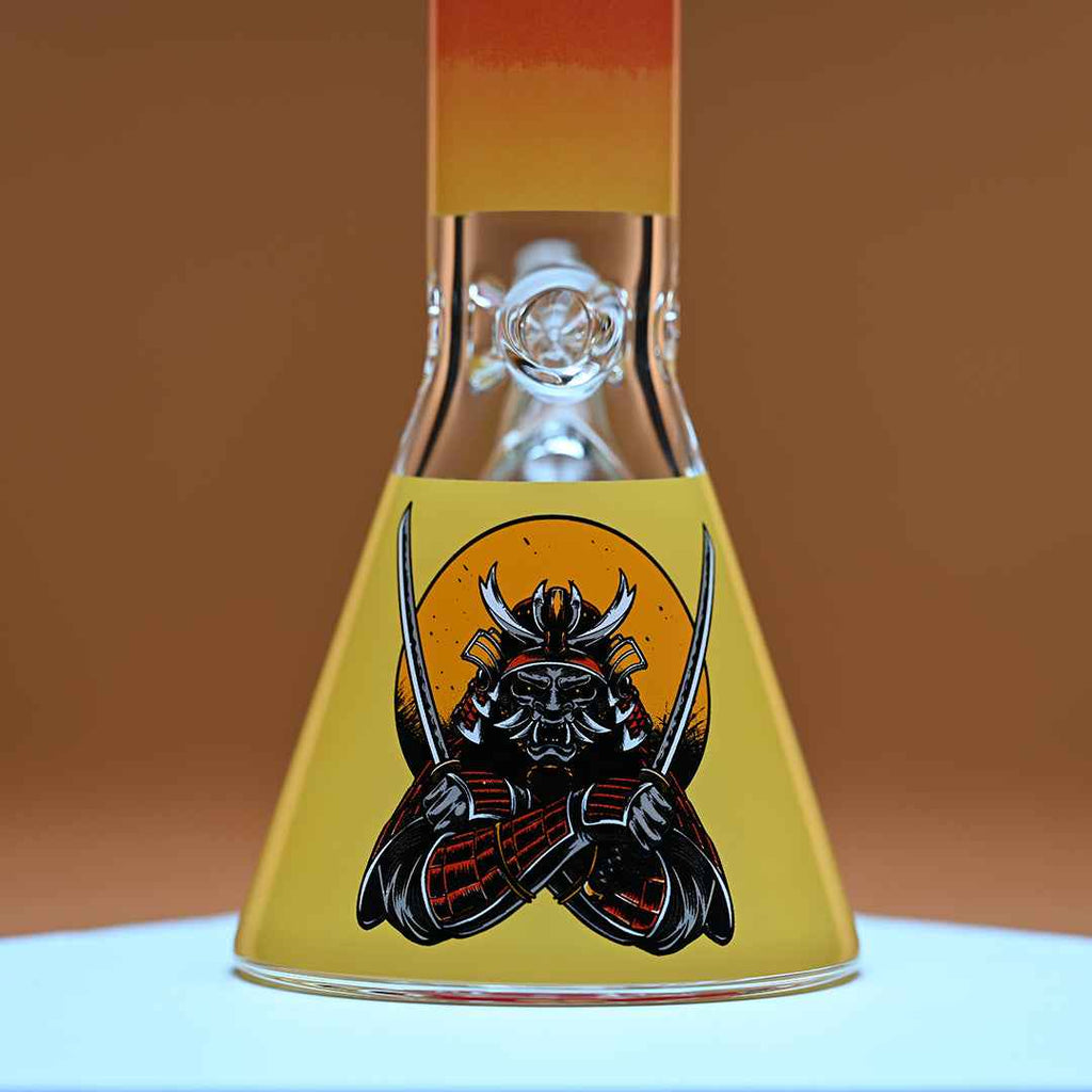 16" Samurai Beaker Bong - 9mm Thick Glass