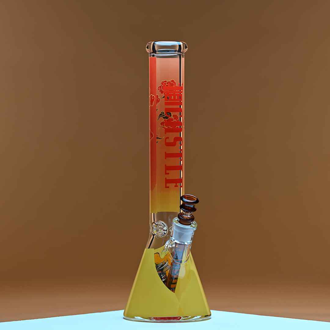 16" Samurai Beaker Bong - 9mm Thick Glass
