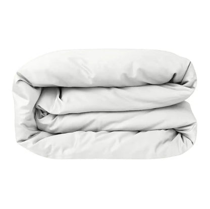 Elegant slate-colored sateen duvet cover by Skylark+Owl Canada, featuring smooth, refined fabric for a sophisticated bedroom look.