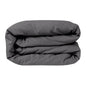 Slate-colored Skylark+Owl Canada sateen duvet cover featuring a smooth, elegant fabric for a sophisticated bedroom look.