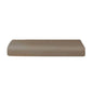 Taupe sateen fitted sheet from Skylark+Owl Canada, showcasing smooth, luxurious fabric designed for comfortable bed linens.