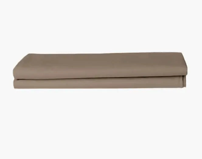 Skylark+Owl Canada taupe sateen pillowcase from Zenith Turkish bath sheet set, soft, luxurious, and spa-quality bedding.