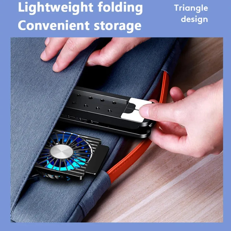 Foldable Laptop Cooling Pad with 4 Fans — Adjustable Notebook Stand for 13–17.3 Inch