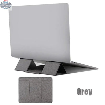 Portable Laptop Holder Desk Folding Desk Support PU Leather Stand Laptop Expansion Cooling Laptop Adjustable Stand Rack Bracket - Shopthatapp.ca