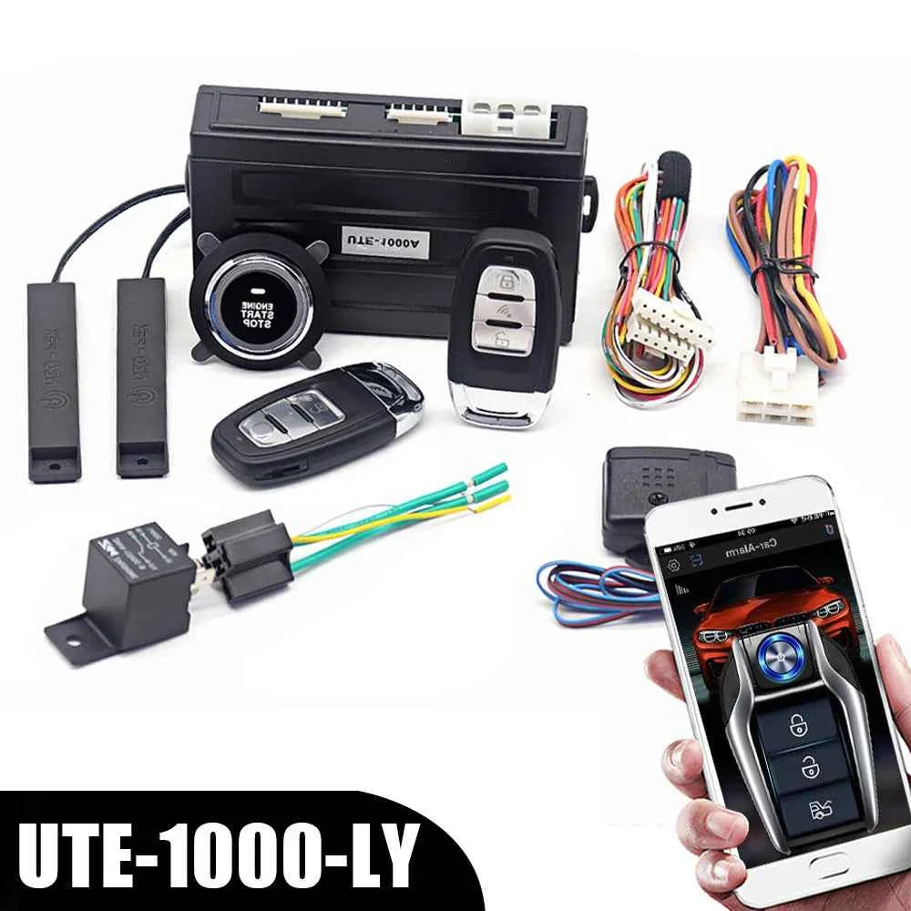 Car Start Stop Keyless Entry System Remote Start Kit Smartphone Control Universal One-button Start Push Systems