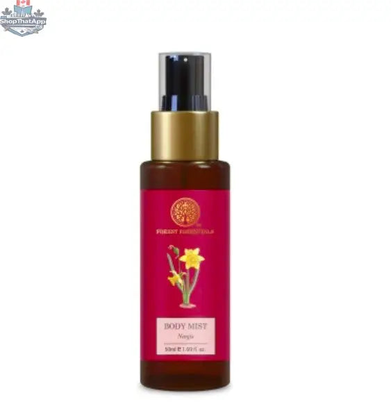 Forest Essentials Nargis Body Mist by Prithvi Mart, featuring a refreshing floral fragrance and elegant spray bottle.