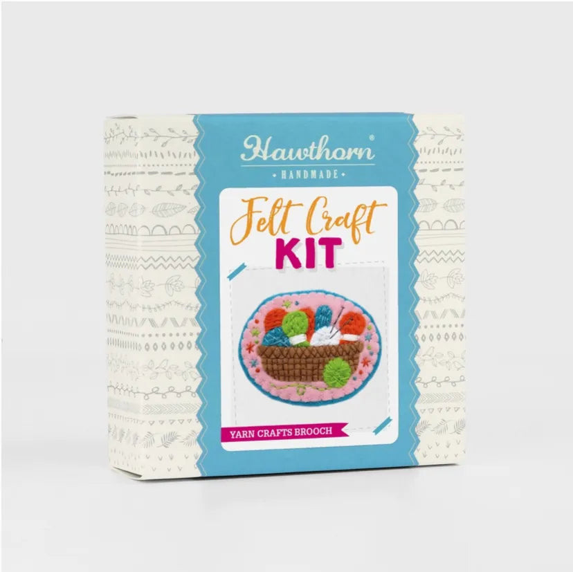 Hawthorn Handmade Knitting Basket Brooch Felt Craft Kit - Shopthatapp.ca