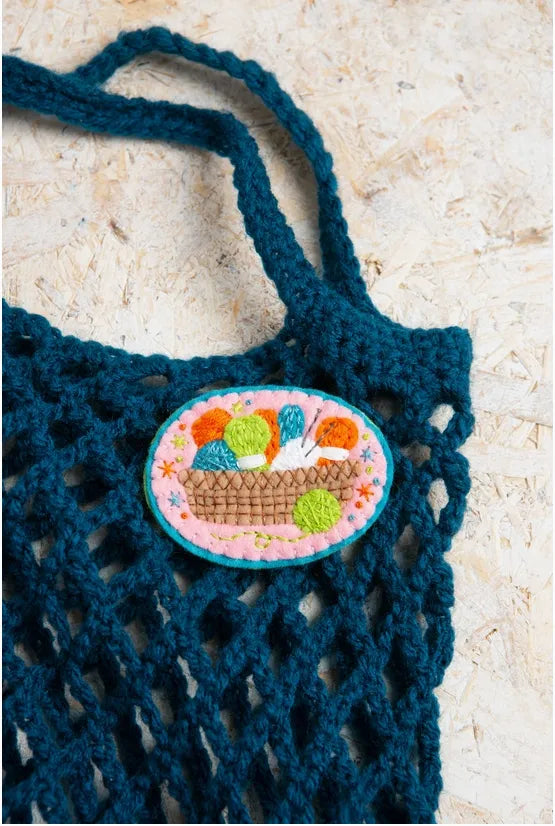 Hawthorn Handmade Knitting Basket Brooch Felt Craft Kit - Shopthatapp.ca