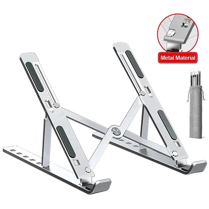 Aluminum Alloy Laptop Stand — Adjustable, Foldable & Non-Slip Cooling Holder