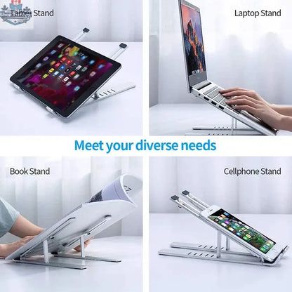 Aluminum Alloy Laptop Stand — Adjustable, Foldable & Non-Slip Cooling Holder - Shopthatapp.ca