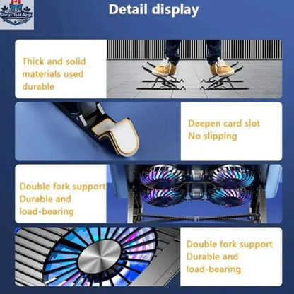 Foldable Laptop Cooling Pad with 4 Fans — Portable Stand for 13–17.3 Inch Laptops - Shopthatapp.ca