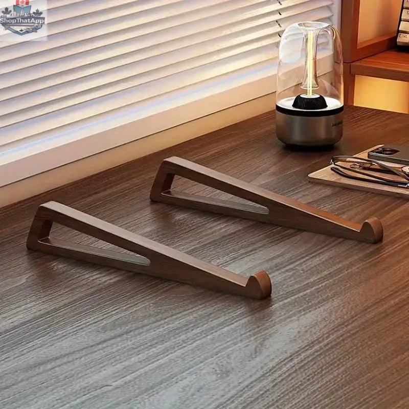 Portable Foldable Wooden Laptop Stand - Ergonomic 12° Adjustable Angle,  Compact Bamboo Desktop Riser for Tablets and Notebooks - Shopthatapp.ca
