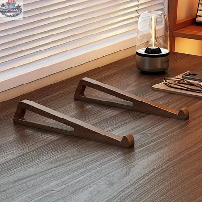 Portable Foldable Wooden Laptop Stand - Ergonomic 12° Adjustable Angle,  Compact Bamboo Desktop Riser for Tablets and Notebooks - Shopthatapp.ca
