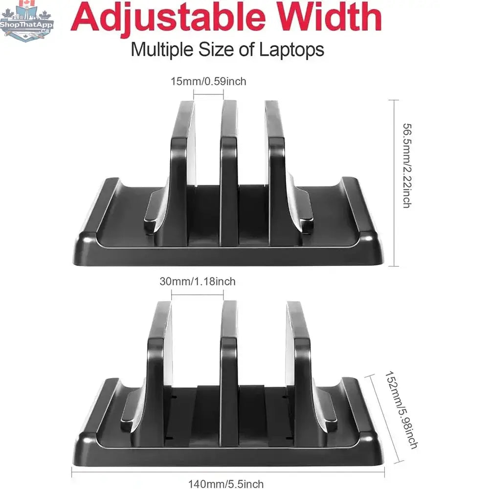 Vertical Laptop Stand Plastic Portable Macbook/Tablet/Phone Holder Adjustable Desktop Notebook Dock Space Save Accessory-Vaydeer - Shopthatapp.ca